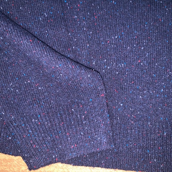 J. Crew Blue Crewneck Sweater with Textured Stripes - Picture 2 of 5